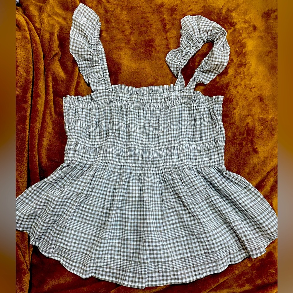 Green and White Tank Top